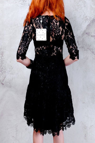 NWT Hello Molly black lace fishtail dress XS