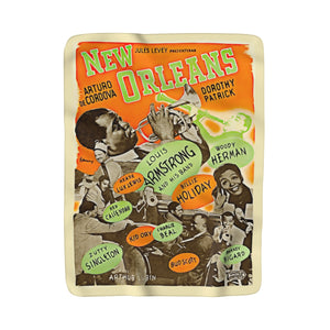 New Orleans Jazz Legends Vintage Poster Sherpa Fleece Blanket