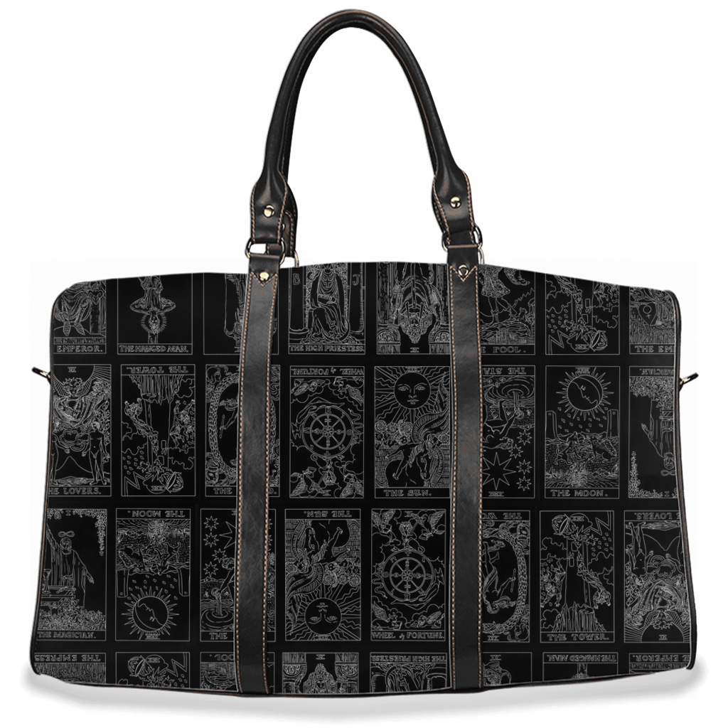 Rider Waite Tarot Deck tote bag luggage weekender bag cult Wiccan skulls bats size Large
