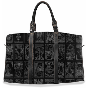Rider Waite Tarot Deck tote bag luggage weekender bag cult Wiccan skulls bats size Large