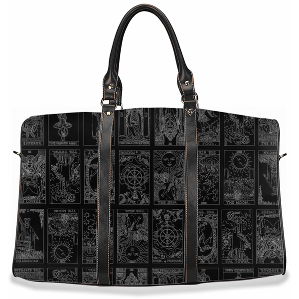 Rider Waite Tarot Deck tote bag luggage weekender bag cult Wiccan skulls bats size Large