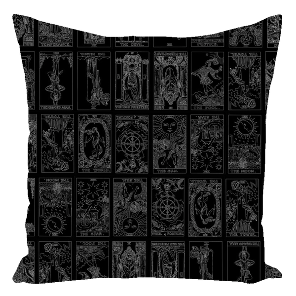 Rider Waite Tarot Deck Pillows and cases - goth cult Wiccan skulls bats 18x18