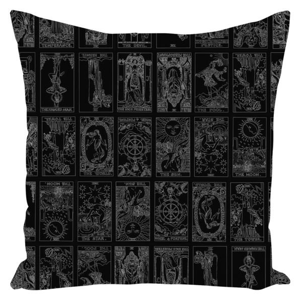 Rider Waite Tarot Deck Pillows and cases - goth cult Wiccan skulls bats 18x18