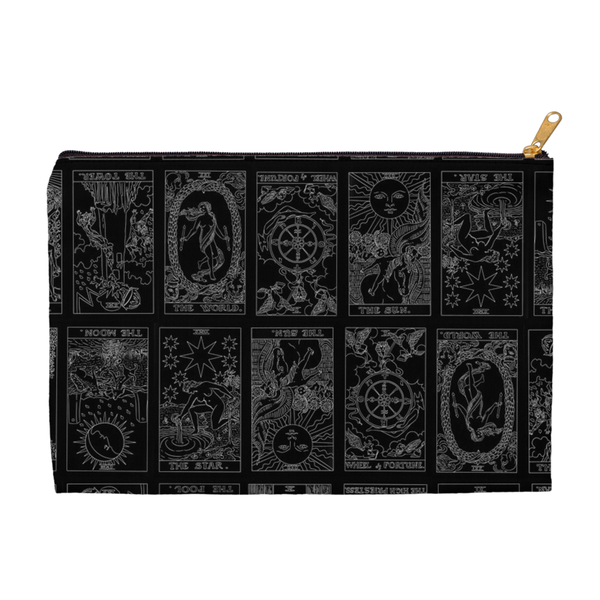 Rider Waite Tarot Deck Accessory makeup pouch goth cult Wiccan skulls bats 8.5x6