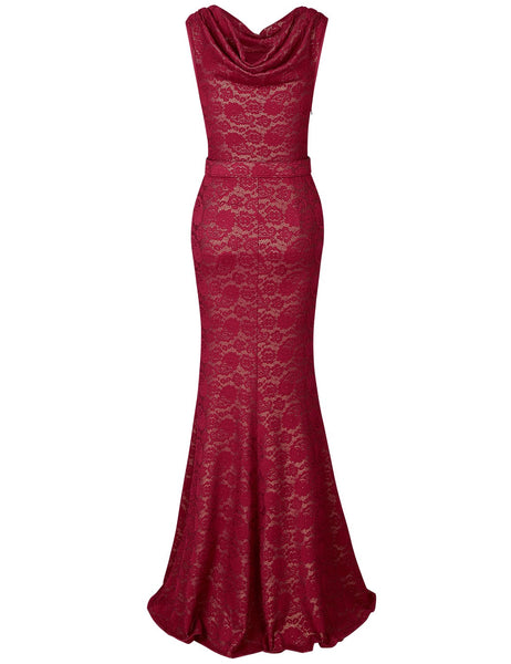 US STOCK Lace Mermaid Bias Cut Wedding Dress