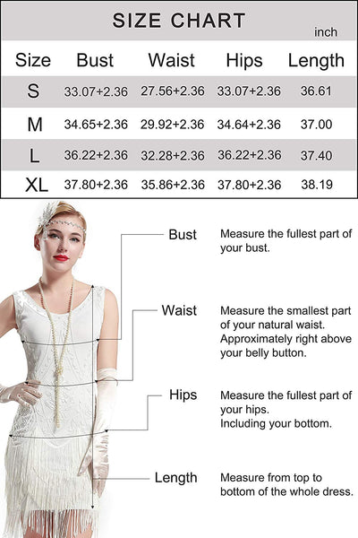 US STOCK Vintage Cream 1920s Unique Flapper Dress Roaring 20s Great Gatsby Fringed  Dress