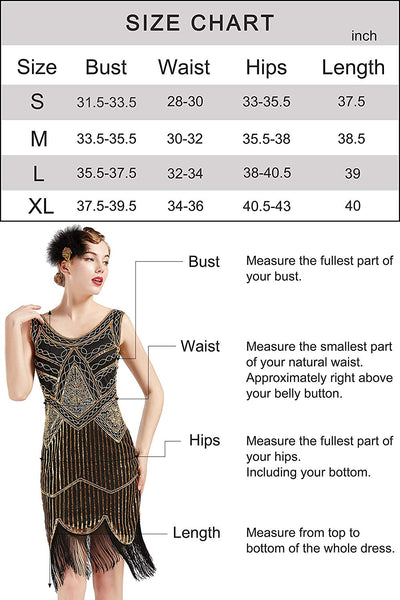 Vintage Black Unique 1920s Flapper Dress Roaring 20s Great Gatsby Dress Fringed Sequin Dress Art Deco