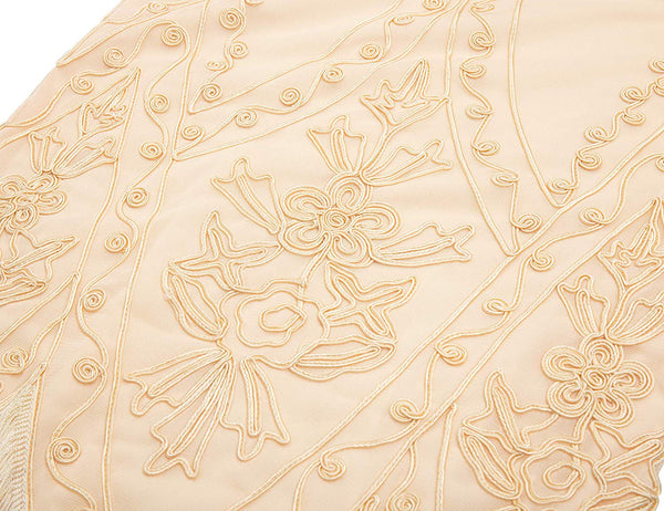 US STOCK Vintage Cream 1920s Unique Flapper Dress Roaring 20s Great Gatsby Fringed  Dress