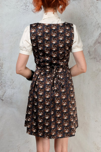 Navy cat print dress size small SM