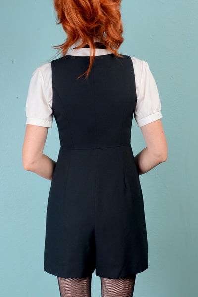 Vintage 1990s Black blazer romper SM