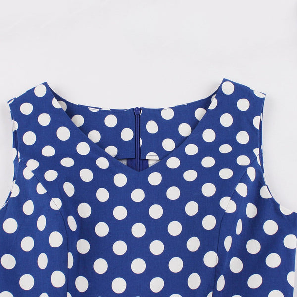 Navy Blue Floral Fit and Flare Swing Dress
