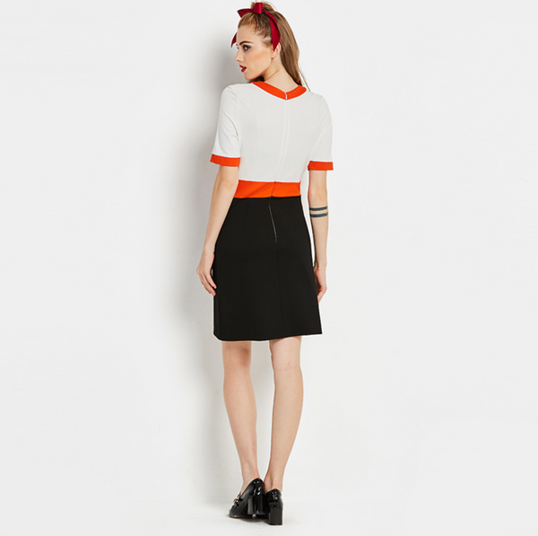 Vintage 1960s Mod Color Block Shirt Mini Dress