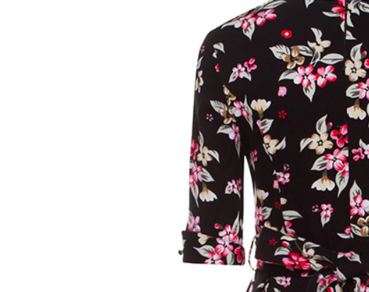 Tie back Floral Full Skirt Dress