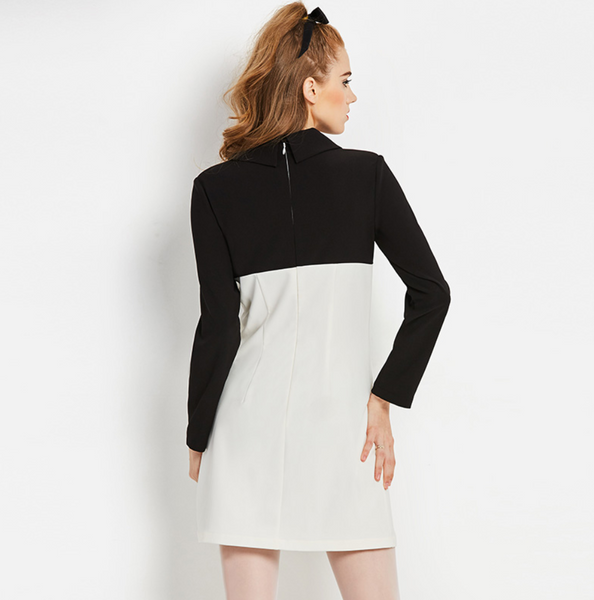 Mod Black and White Op Art Go Go Mini Dress