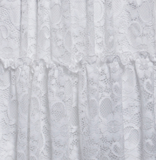 Stark White MOD Lace Mini Dress with Massive Angel Sleeves