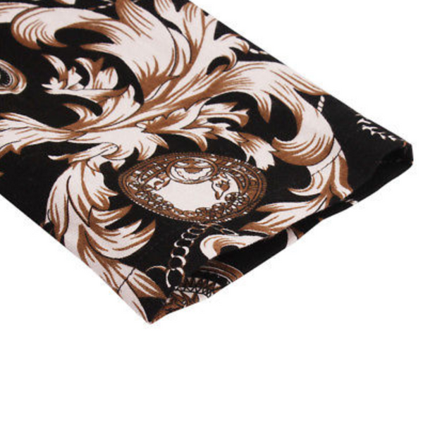 US STOCK Baroque Compass Print Fit and Flare Dress