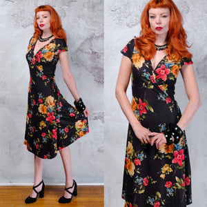 Voodoo Vixen floral wrap midi dress SMALL