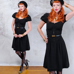 Black Betsy Johnson puff sleeve dress 2