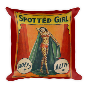 Antique Double sided Freak Show Side Show Banner Pinup Stars Pillow