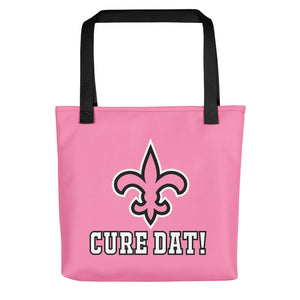 New Orleans Saints Cure Dat PINK Tote bag