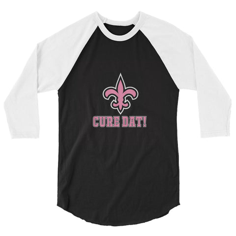 New Orleans Saints Cure Dat 3/4 sleeve raglan shirt